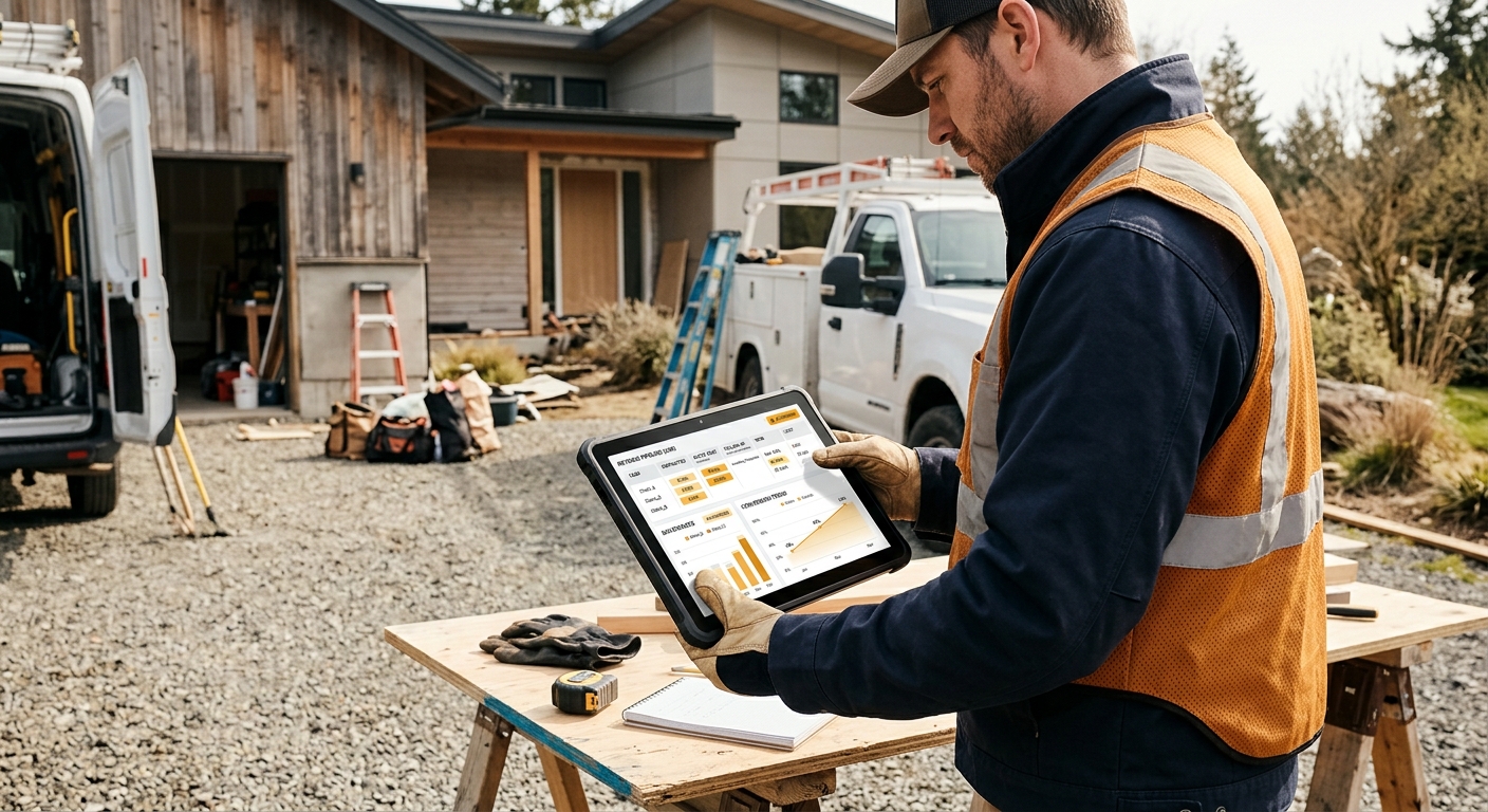 AI-generated illustrative field service workflow image for contractors case study.