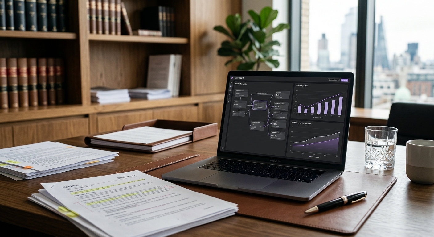 AI-generated illustrative legal workflow automation image for document turnaround case study.